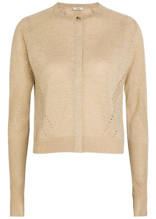 Joseph Tasse Lurex Knit Cardigan - Beige - XL (UK16 / XL)