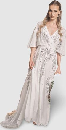 Coast Angel Sleeve Maxi Wedding Dress in Ivory at Nordstrom, Size 6