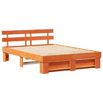 Berkfield Home with Headboard Brown 150 x 200 cm Solid pine wood