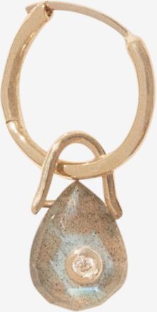 Pascale Monvoisin Einzelne Gelbgoldcreole mit Labradorit und Diamant Orso