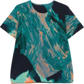 Homme Plissé Issey Miyake T-shirt con stampa - Verde