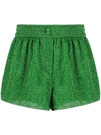 Os&eacute;ree Lumi&egrave;re textured shorts - Green