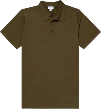 Sunspel Sea Island Poloshirt - Heren - Polos - Bruin - M - Tops