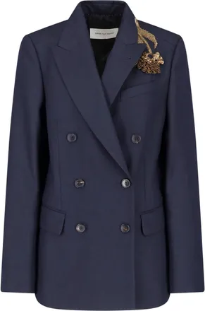 Dries Van Noten Blazer Doppiopetto Ricamato