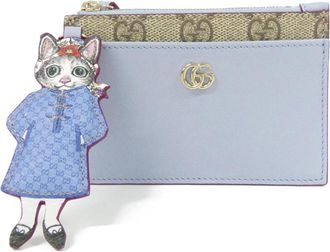 Gucci Light Blue Gg Supreme Canvas Leather Coin Purse/Coin Case (Pre-Owned)