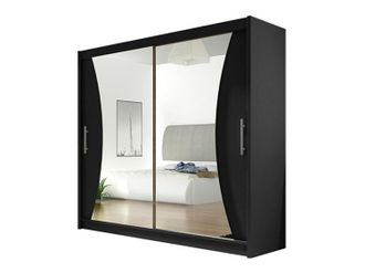 Mirjan24 Armario Closico Pallor V, Negro, 215x180x57cm, Puertas De Armario: Correderas, N&uacute;mero De Estantes: 5