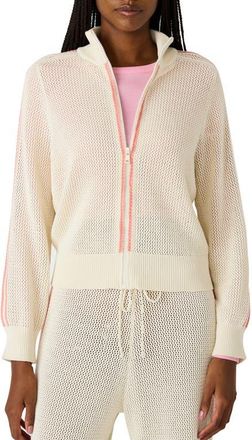 Steve Madden Open Stitch Zip Front Cardigan in Antique at Nordstrom, Size X-Large
