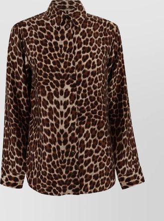 Parosh silk shirt with leopard print design