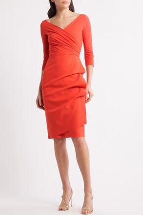 La Petite Robe Di Chiara Boni Florien Ruched Cocktail Dress in Passion at Nordstrom Rack, Size 10 Us / 46 It