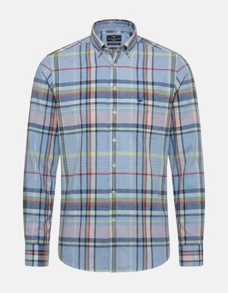Fynch-Hatton Mens Washed Oxford Check Shirt New Breeze - Checkered - Size: 42/Regular