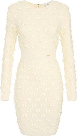Elisabetta Franchi Vestito - Dames - Kleedjes - Wit - XL - Kleedjes