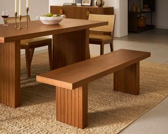 Castlery Sloane Dining Bench, 59.1, Walnut by Castlery, Brown