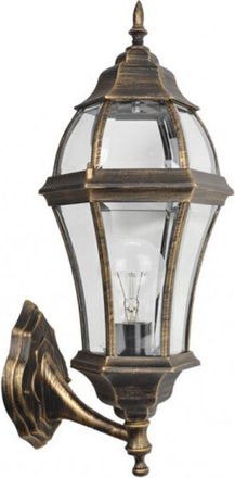 Fabrilamp Fabrilamp - Aplique Exterior Aluminio Becrux 1xe27 Neg/oro Ip44 59,5x25x26 Cm