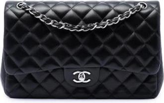 Chanel Pre-owned Vintage Quilted Double Flap Shoulder Bag - Dames - Vintage Schoudertas - Zwart - ONE Size - Leer - Vintage
