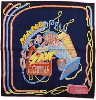 Herm&egrave;s Pre-owned Scarves, female, Multicolor, Size: ONE SIZE Pre-owned Chevaloscope Silk Scarf