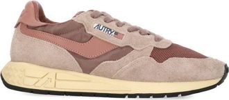 Autry Pink Suede Contrast Sole Sneakers
