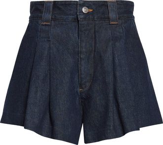 Frame Denim The Structural Pleated Denim Shorts in Rinse at Nordstrom, Size 24