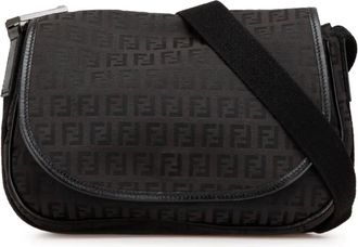 Fendi Borsa a tracolla in tela con motivo Zucchino 2000-2010 - Nero