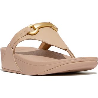 FitFlop Lulu Platform Wedge Flip Flop in Classic Beige at Nordstrom Rack, Size 11