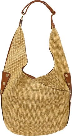 Hammitt Tom Zip Hobo Bag in Cocoa Raffia/Gold at Nordstrom