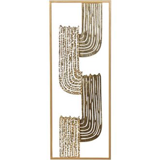 Beliani Beliani - Decoraci&oacute;n Moderna De Pared Arte Mural De Hierro 75 X 29 Cm Hecha A Mano Oro Y Cobre Thallium