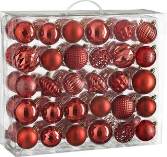 MiCa Decorations Bola de navidad unbreakable baubles rojo h7xb7xl7cm