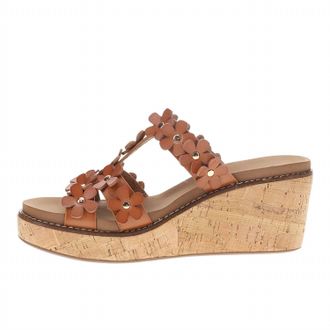 Corkys Footwear Womens Mic Drop Floral Wedge Sandals In Caramel Brown