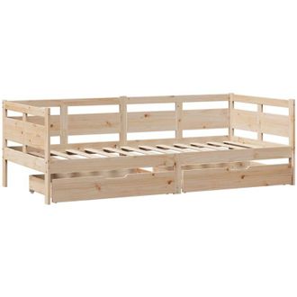 vidaXL Sof&aacute; Cama Con Cajones Madera Maciza De Pino 90x190 Cm Vidaxl