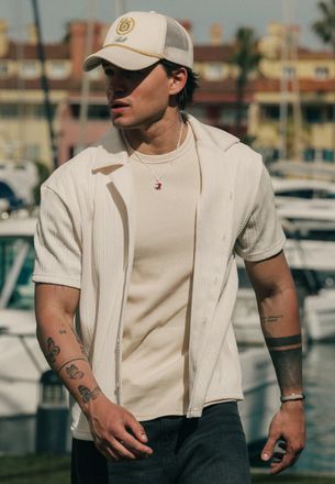 Siksilk Mens Ecru Textured Shirt XXL