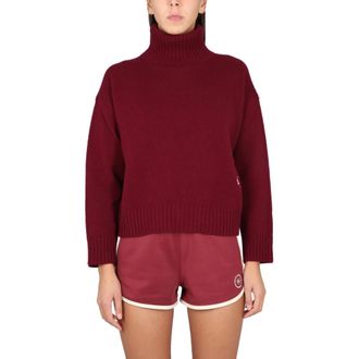 Sporty & Rich Dolcevita con Logo Ricamato - - Knitwear - Donna - Viola - L