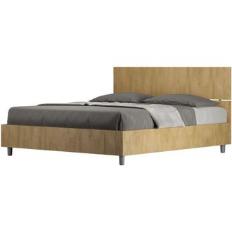 Les Tendances Les Tendances - Letto Matrimoniale - demas - Tipologia Testata: Testata Dritta - Colore: Quercia Natura - Dimensione Rete: 160x190 - Tipologia Letto