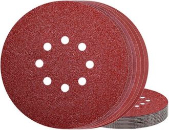 Elle Discos Abrasivos De 225 Mm, 8 Agujeros, Grano 40, Compatibles Con Lijadoras De Pared, Paquete De 50 Discos