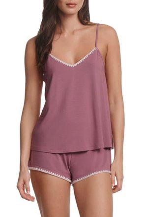 Eberjey Frida Camisole & Shorts Pajamas in Fig/Ivory at Nordstrom, Size X-Large