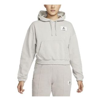 Nike Jordan (WMNS) Air Jordan Casual Sports Knit Loose hoodie Short Mineral Grey DD6999-012