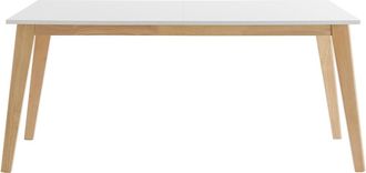 Miliboo Mesa Extensible Blanca De Madera Clara 160-205 Cm Swad