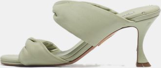 Aquazzura Green Leather Twist Slide Sandals
