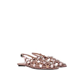 The Attico Pink Leather Ballet Flats