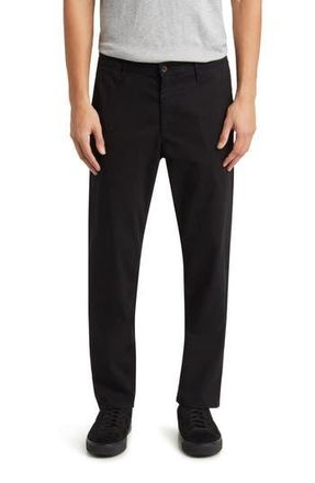 AG - Adriano Goldschmied Kullen Flat Front Stretch Sateen Chinos in Black at Nordstrom Rack, Size 34 X 32