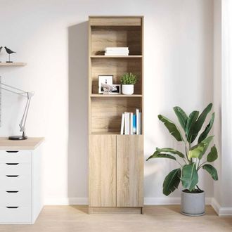 Berkfield Home Highboard Sonoma Oak 50x35x180 cm Engineered Wood in Light Tan | Size: 50 x 35 x 180 cm