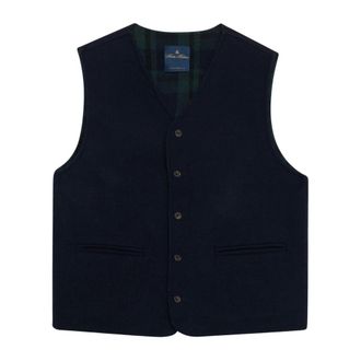 Brooks Brothers Chaleco Reversible de Punto Blackwatch - Jackets - Hombre - Azul - XL