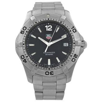 Tag Heuer Pre-owned Tag Heuer Aquaracer Quartz Black Dial Mens Watch WAF1110