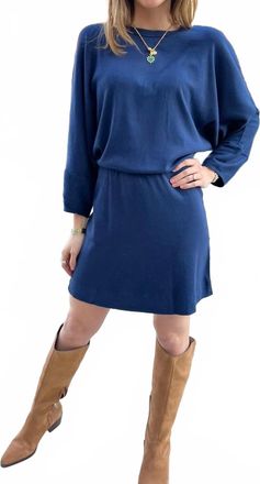 Michael Stars Nora Sweatshirt Mini Dress In Navy