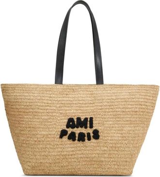 Ami Beige Tote Tas met Lange Handvatten - Dames - Shoppers - Beige - ONE Size - Tassen