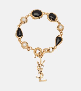 Saint Laurent Pulsera de cadena Cassandre adornada