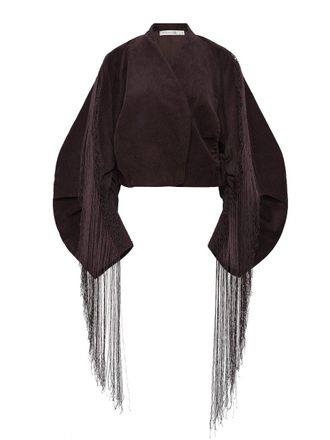 CHRISTOPHER ESBER Corduroy Cocoon Fringed Jacket