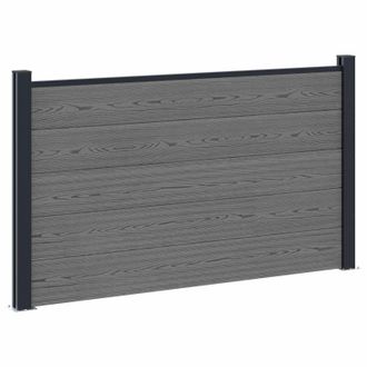 vidaXL Panel De Valla Wpc Y Aluminio Gris Vidaxl