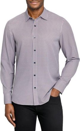 ConStruct Geo Woven Long Sleeve Basic in White/red at Nordstrom, Size Xx-Large