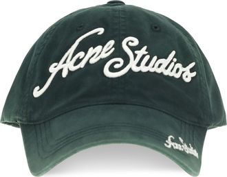 Acne Studios Womens Baseball Cap Dark Green Cotton Hat