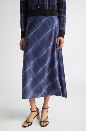 Vince Plaid Satin Slipskirt in Caspian at Nordstrom Rack, Size Xx-Small