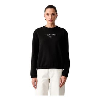 Trussardi Pullover Sweatshirt - Dames - Sweatshirts - Zwart - S - Katoen - Hoodies & sweatvesten
